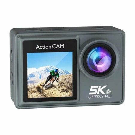 5K 30FPS Action Camera Dual IPS Screen 170 Degree Wide Angle 30m Waterproof Sport Camera with Remote Control Bicycle Diving Cam