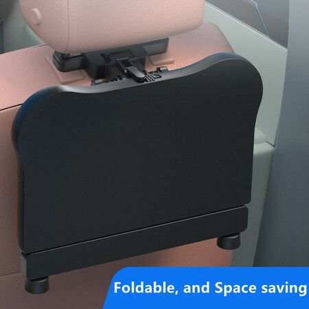 Foldable Car Backseat Table Tray with Non-slip Mat Seat Back Laptop Desk with Phone Holder for Working Eating Traveling