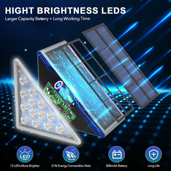 LED Solar Step Lights Waterproof Outdoor Stair Lights,Warm White Solar Deck Lights IP67 Solar Decoration Lights for Yard,Patio,Garden,Walkways,Front Door,Pathway,Driveway,Porch (6Pack)