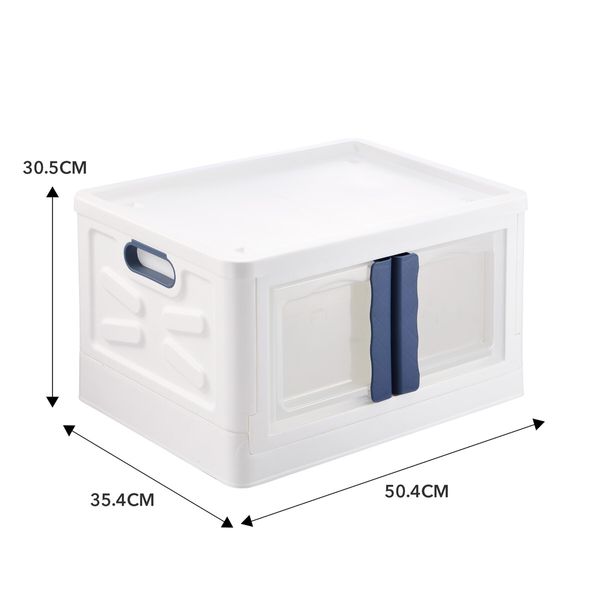 38L Storage Box Container Tool Toy Plastic Organiser Large Stackable Collapsible Wardrobe Clothes Pantry Bin