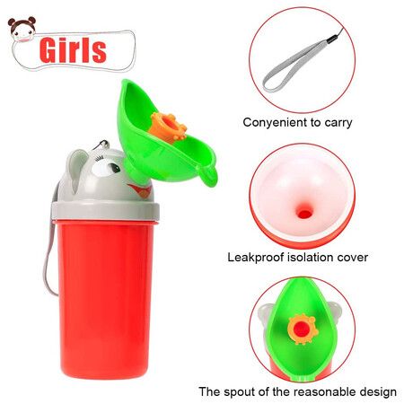 Portable Baby Child Potty Urinal Emergency Urinal Toilet for Camping Car Travel and Kid Potty Pee Training (Girls)