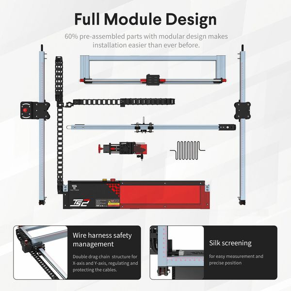 Laser Engraver Wood Cutter Engraving Etching Cutting Machine Auto Focus Eye Protection For Windows APP Remote Control