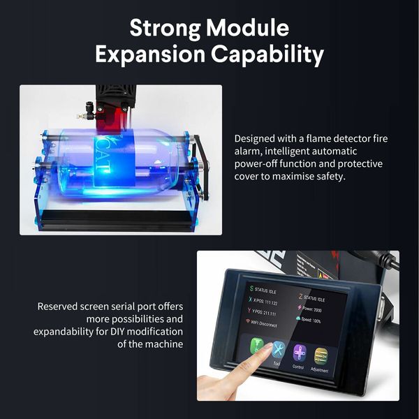 Laser Engraver Wood Cutter Engraving Etching Cutting Machine Auto Focus Eye Protection For Windows APP Remote Control