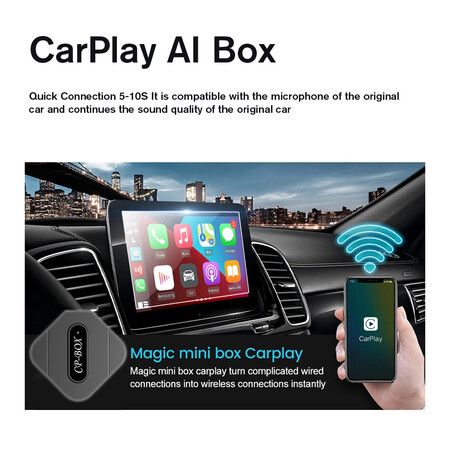 For Apple Carplay AI Box Car Wired CarPlay to Wireless CarPlay Android Auto Fast Connect Smart Mini AI Box USB Plug and Play