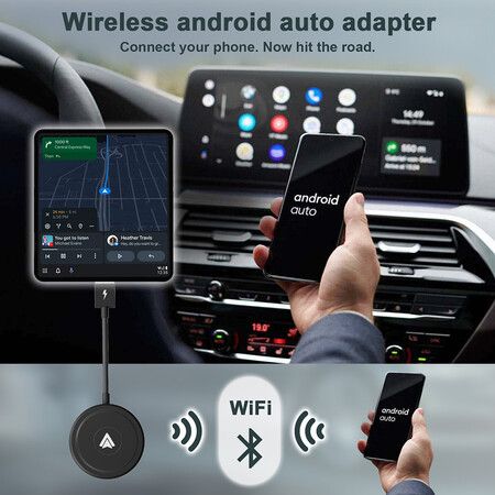 For Android Phone Wireless Auto Car Adapter,Wireless CarPlay Adapter,Plug Play 5GHz WiFi Online Upgrade,Wireless Carplay Dongle