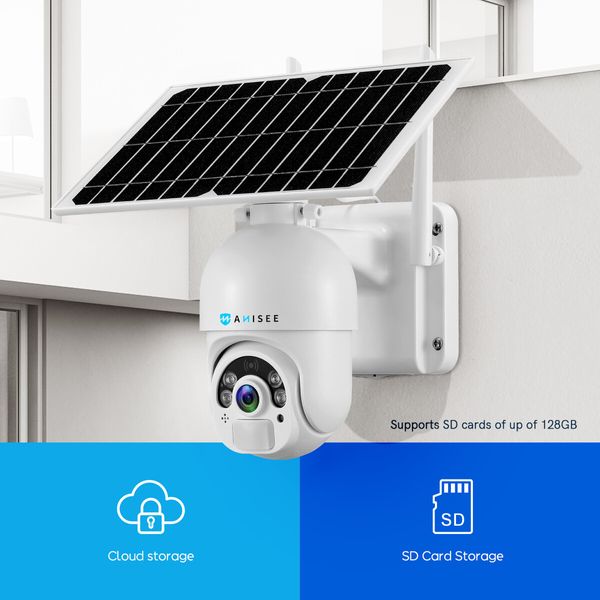 PTZ Security Camera Home CCTV House Solar Wireless WiFi Surveillance System Outdoor Batteries