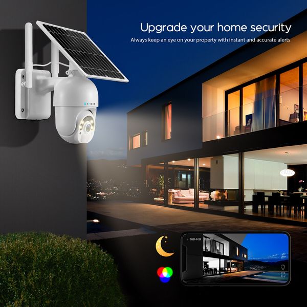 4G LTE Security Camera Home House CCTV Wireless Solar WiFi Surveillance System Outdoor PTZ SIM Card Batteries