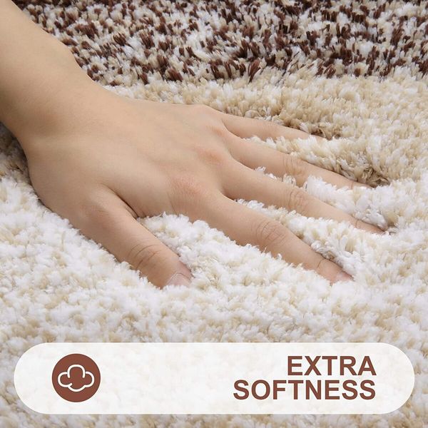 Bath Mats Rug Non-Slip Plush Shaggy Bath Carpet Machine Wash Dry for Bathroom Floor-40*60cm Brown