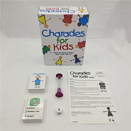 Charades for Kids Peggable, No Reading Required Family Game Multicolor