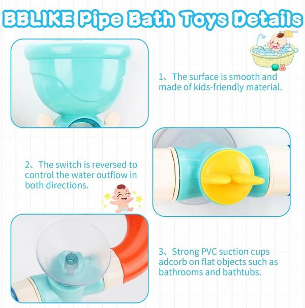 Baby Bath Toys, DIY Pipes Cute Animal Water Spray Baby Bath Toys, Bathtub Toys for Toddlers Kids Girls Boys