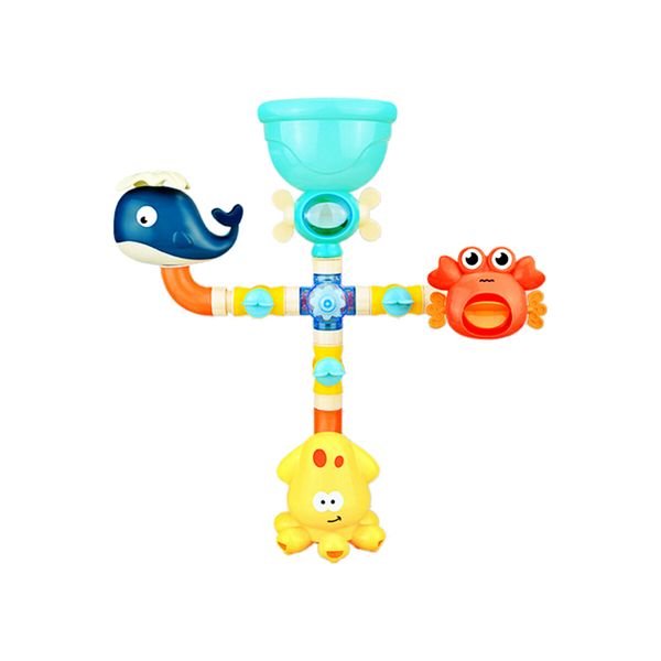 Baby Bath Toys, DIY Pipes Cute Animal Water Spray Baby Bath Toys, Bathtub Toys for Toddlers Kids Girls Boys