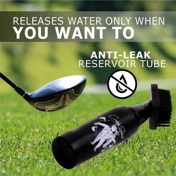 Golf Water Brush,Retractable Brush with Nylon-Bristles Head,Wide Cleaning Coverage,Anti-Leak Reservoir Tube,Squeeze Bottle for Easy Cleaning,7.5 Inches,Holds 4 Ounces of Water