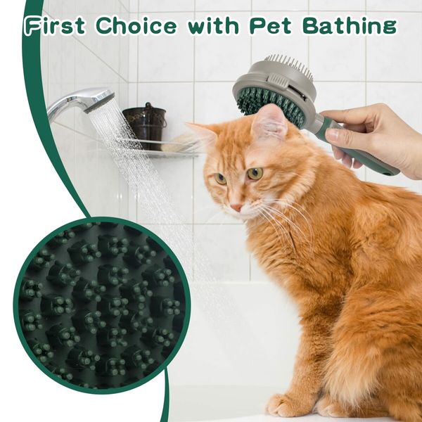 Cat Dog Slicker Brush for Shedding, 2 in 1 Double Side Deshedding Brush with Pin Bath Massage for Indoor Cats, Grooming Brush for Long Short Haired