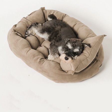 Dog Beds,Pet Calming Bed Winter,Foldable Washable Dog Bed Cat Beds, Dog Sofa Bed Multifunctional Dog Bed, Three Forms Brown