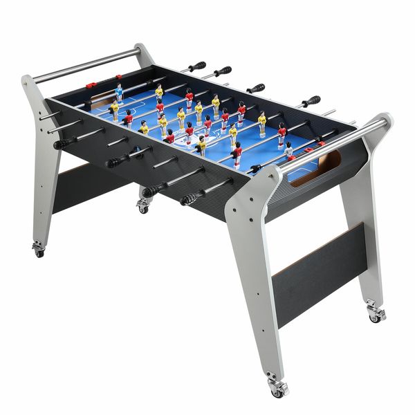 Foosball Soccer Table Gaming Desk Competition Football Game Balls Tabletop Indoor Sports Kids Toys Family Entertainment Home Party Wheels 136cm