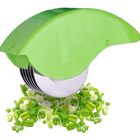 Herb Roller Mincer, Manual Hand Scallion Chive Mint Cutter with 6 Stainless Steel Blade Kitchen vegetable chop