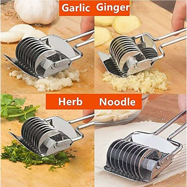 Pasta Noodle Cutter, Stainless Steel Manual Noodle Lattice Roller