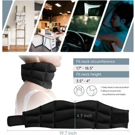 Neck Support Cervical Brace Adjustable Cervical Collar Soft Durable Foam, Relieve Cervical Pain, Airplane Travel Nap Health