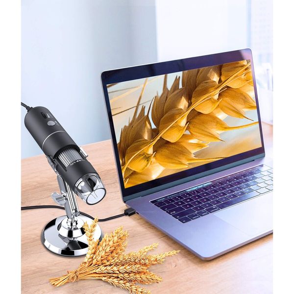 Wireless Digital Microscope Handheld USB HD Inspection Camera 50x-1000x Magnification with Stand Compatible with iPhone,iPad,Samsung Galaxy,Android,Mac,Windows Computer