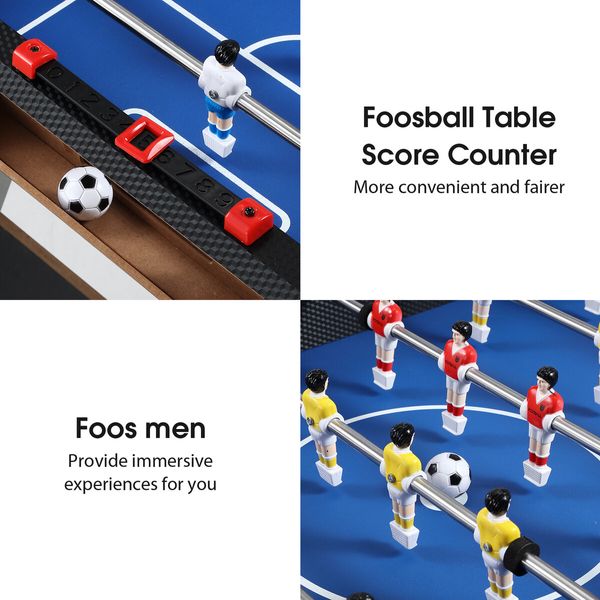 Soccer Gaming Desk Foosball Table Game Tabletop Competition Sport Entertainment Toy Party Family Indoor Wheels