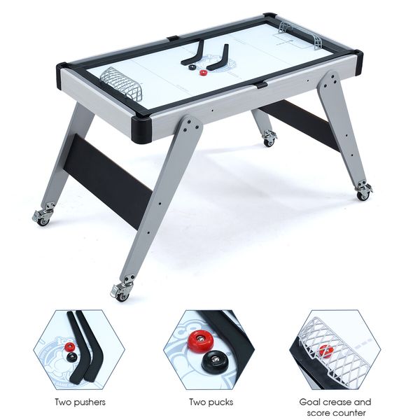 5 IN 1 Gaming Desk Pool Table Tennis Foosball Soccer Ice Hockey Mini Billiard Game Set Tabletop Sport Party Entertainment