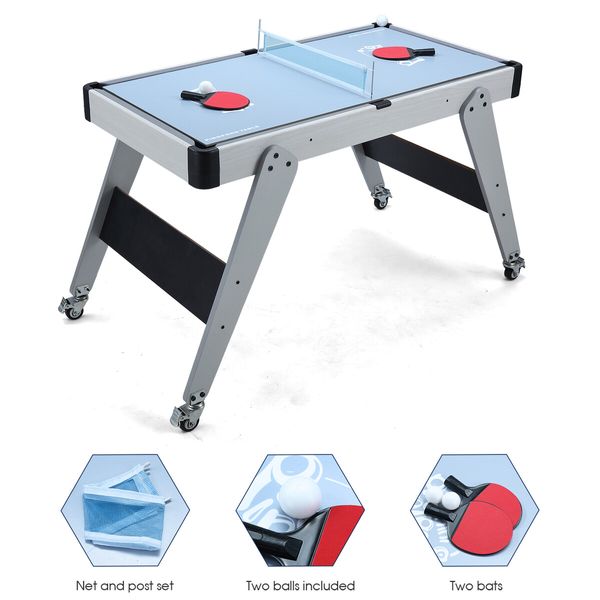 5 IN 1 Gaming Desk Pool Table Tennis Foosball Soccer Ice Hockey Mini Billiard Game Set Tabletop Sport Party Entertainment