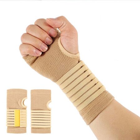 2PCS Wrist Support Brace Made from Innovative Breathable Elastic Blend Cushioned