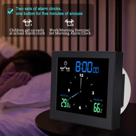 Bathroom Digital Wall Timer Clock for Countertop Wall Cooking Black Waterproof Kitchen Bathroom Wall Decoration Color Black