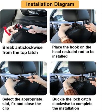 2 Pack Car Headrest Hidden Hook 2 in 1 Car Seat Hooks with Phone Holder for Purse, Backpacks,Toys, Bottle Storage Organizer (Silver)