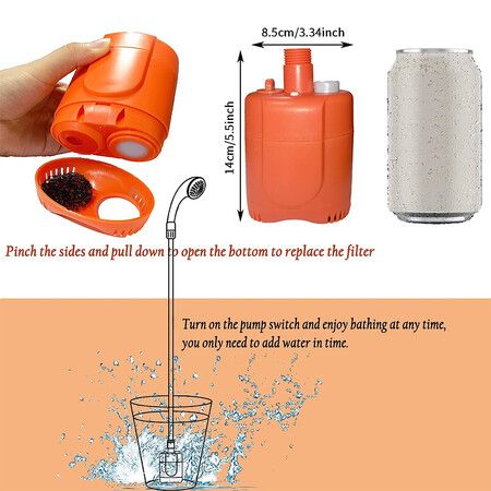 Portable Shower for Camping, Rechargeable Portable Outdoor Shower Head with Hose, 1.8M Hose