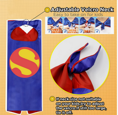 Superhero Capes Set and Wristbands Kids Costumes Halloween Christmas Cosplay Dress Up Gift for Boys Girls(5PCS)