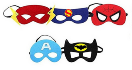 Superhero Capes Set and Wristbands Kids Costumes Halloween Christmas Cosplay Dress Up Gift for Boys Girls(5PCS)