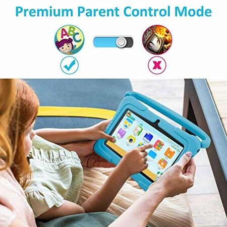 Veidoo Kids Tablet, 7 inch Android Tablet PC, 1GB RAM 16GB ROM, Safety Eye Protection Screen, Parental Control APP, Tablet with Silicone Case(Blue)