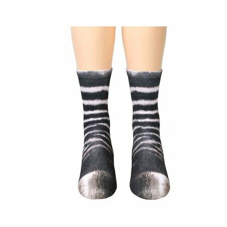 Two Pairs Animal Paws Socks - Funny 3D Animal Socks Crazy Cat Tiger Dog Paw Crew Socks Printed socks animal socks for Gifts Zebra