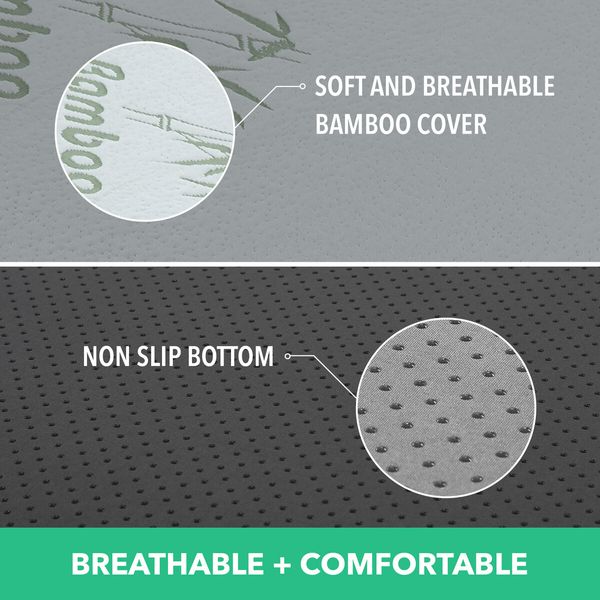 Foldable Foam Mattress Cot Trifold Sofa Bed Extra Thick Sleeping Floor Mat Portable Camping Travel Cushion Bamboo Cover