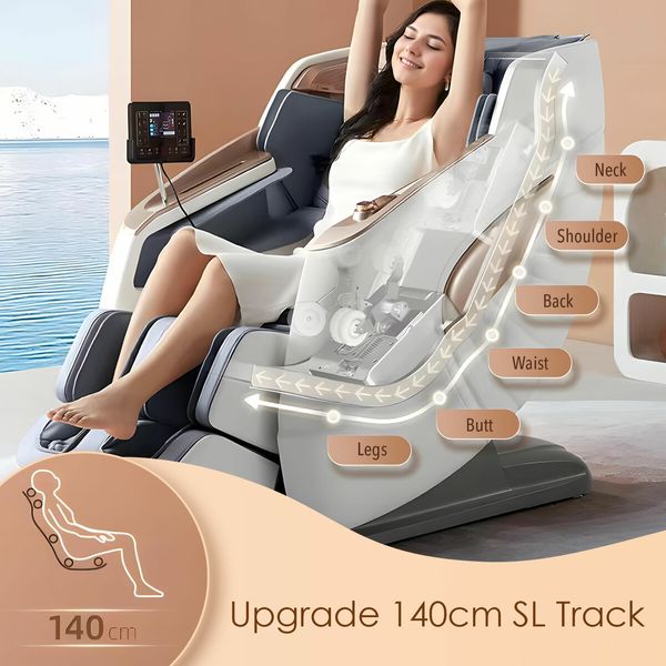 Homasa 4D Massage Chair Electric Recliner Zero Gravity Full Body Massaging Machine Deep Tissue Aroma Therapy Wireless Phone Charging