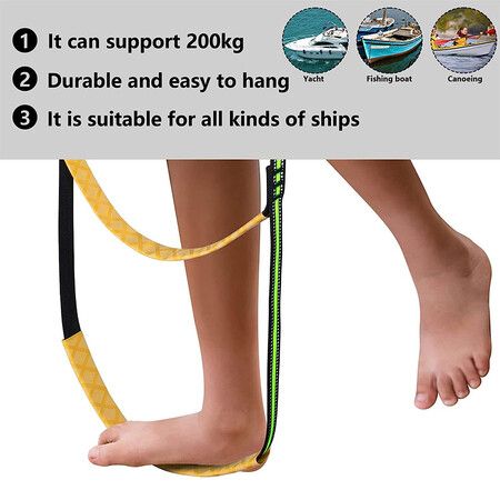 Yacht Side Ladder, 4 Step Boat Rope Ladder, Wakeboard Equipment for Yachts, Kayaks, Jet Skis, 4 ladders