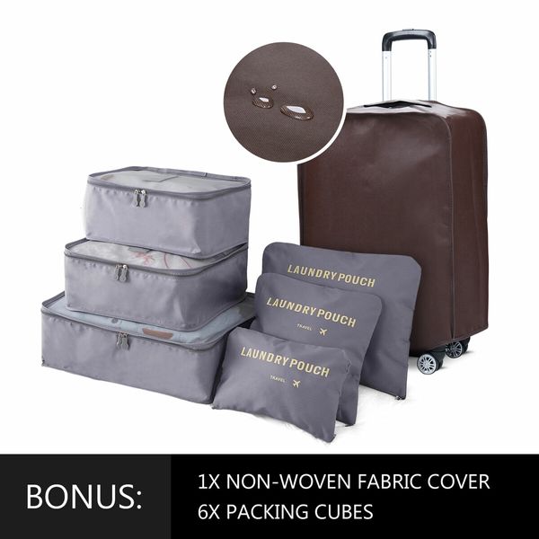 4 Piece Luggage Set Suitcase Carry On Traveller Bags Hard Shell Trolley Checked Bag TSA Lock Lightweight Champagne