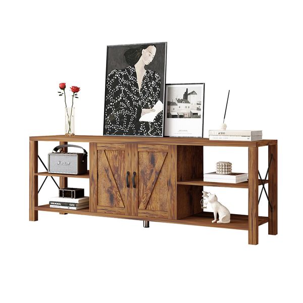 180cm TV Stand Unit Cabinet Wood Entertainment Console Table Storage Centre Furniture Farmhouse Industrial