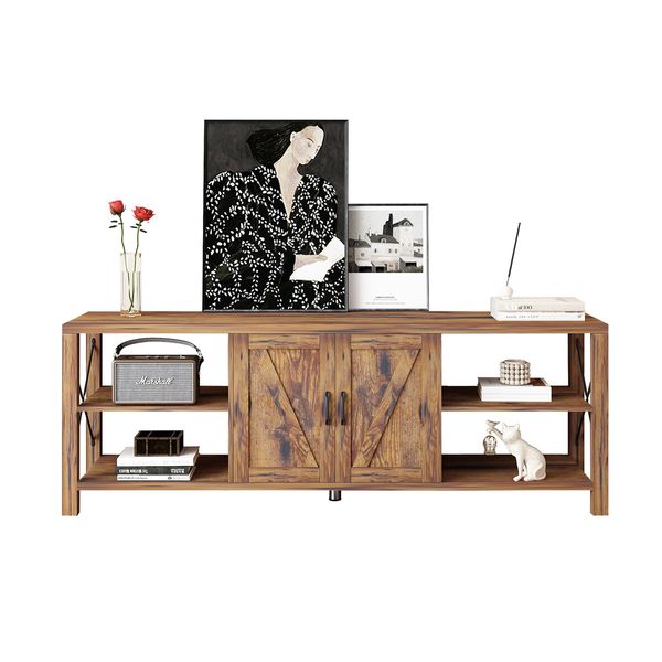 180cm TV Stand Unit Cabinet Wood Entertainment Console Table Storage Centre Furniture Farmhouse Industrial