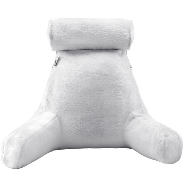 Sit Up Bed Pillow Set Reading Backrest Lounge Neck Support Husband Cushion Armrest Shredded Memory Foam Plush Fabric