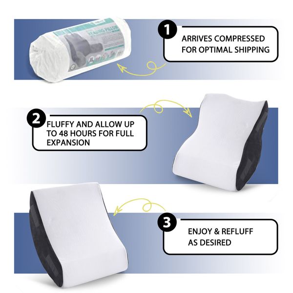 Triangle Wedge Pillow Bed Reading Cushion Set Acid Reflux Memory Foam Neck Pain Back Support Sleeping Velvet Fabric Leg Elevation