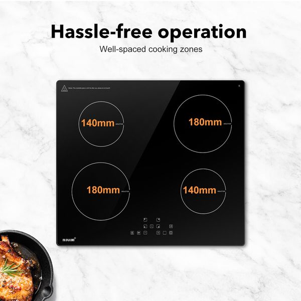 60cm Induction Cooktop Electric Cooker Stove Hob Burner Ceramic Glass Cook Top Hot Plate 4 Zones Touch Control Built In Maxkon