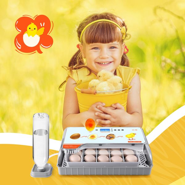 20 Eggs Incubator Automatic Hatching Chicken Chick Quail Duck Hatcher Machine Digital with Turner Candling LED