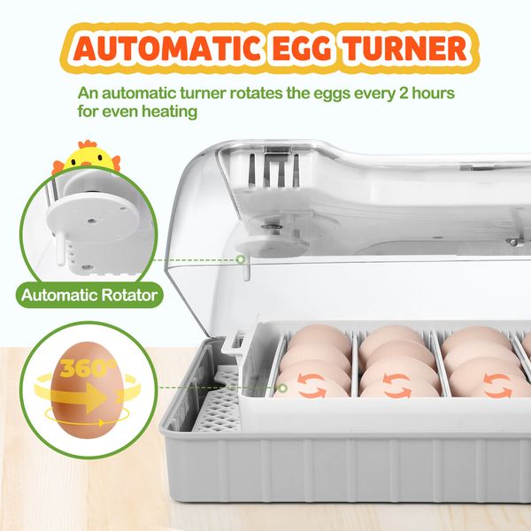 20 Eggs Incubator Automatic Hatching Chicken Chick Quail Duck Hatcher Machine Digital with Turner Candling LED