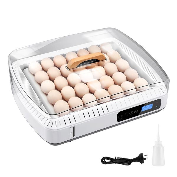 35 Eggs Incubator Automatic Hatcher Chicken Duck Quail Hatching Roller Humidity Temperature Control Transparent