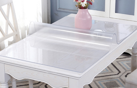 60*60cm Clear PVC Desk Cover Protector 1.5mm Thick Custom Plastic Table Cover Tablecloth Pad Mat Waterproof Table Top for End Table Night Stand Dresser