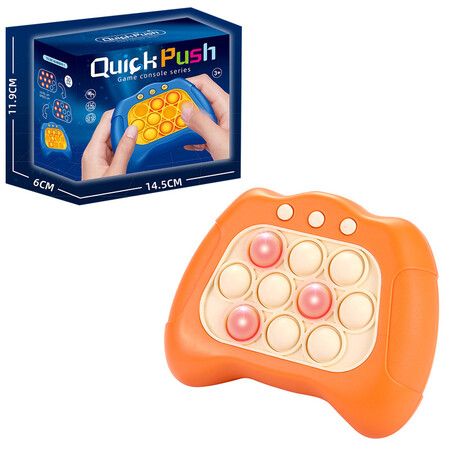 Electronic Handheld Puzzle Pop Light Up Game for Kids Sensory Fidget Quick Push Games Toy for Boys and Girls6-12 Birthday Gift Orange