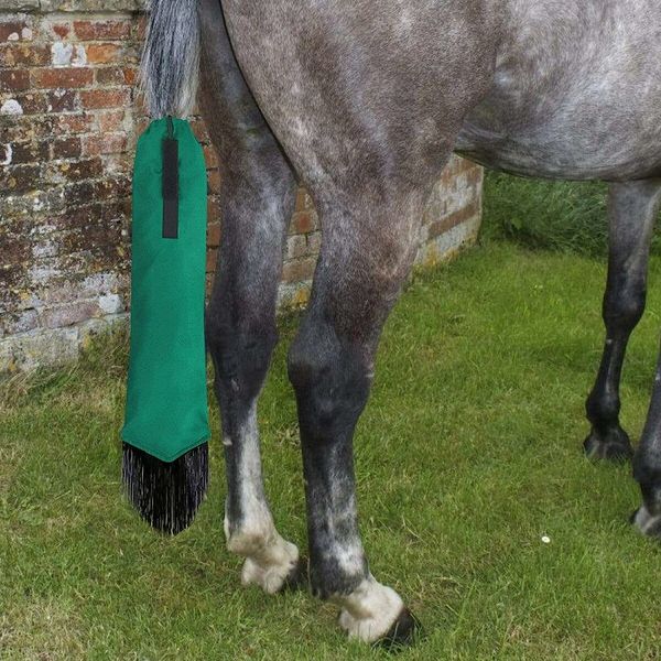 Horse Tail Bag,horse Tail Wrap With Fringe Non Slip Black Guard,horse Tail Fly Swisher Decor Horse Tail Extensions (Green)