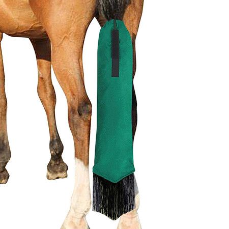 Horse Tail Bag,horse Tail Wrap With Fringe Non Slip Black Guard,horse Tail Fly Swisher Decor Horse Tail Extensions (Green)